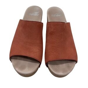 Dansko Women's Sandals Coral Nubuck‎ Leather Block Heel Comfort Slip On Size 36